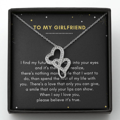 Meaningful Double Hearts Necklace for Girlfriend | Custom Heart Design
