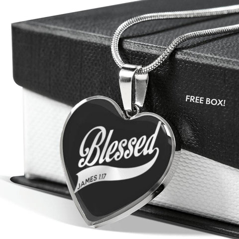 Blessed Graphic Heart Necklace-Custom Heart Design
