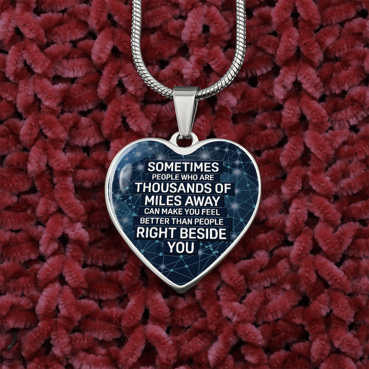 Thousand of miles away-Pendant - Custom Heart Design