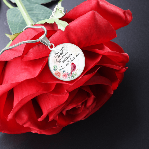 I know he watches me-Pendant - Custom Heart Design