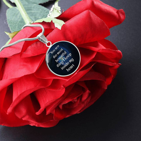 I keep you in my heart-Pendant - Custom Heart Design
