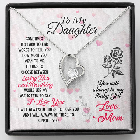 Forever Love Heart Necklace for Daughter | Custom Heart Necklace