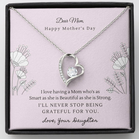 To Mom, Forever grateful for you, From Daughter - Custom Heart Design