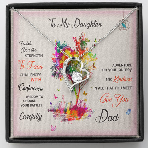 Forever Love Heart Necklace for Daughter, From Dad | Custom Heart Design