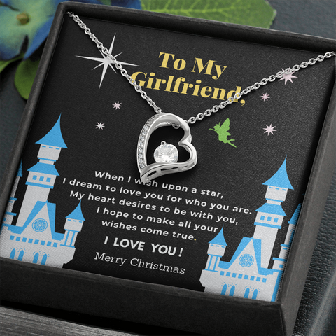 When I Wish Upon A Star, Gift For Girlfriend, Forever Love Heart Necklace - Custom Heart Design