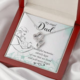 Double Hearts Dad Remembrance Necklace | Custom Heart Design