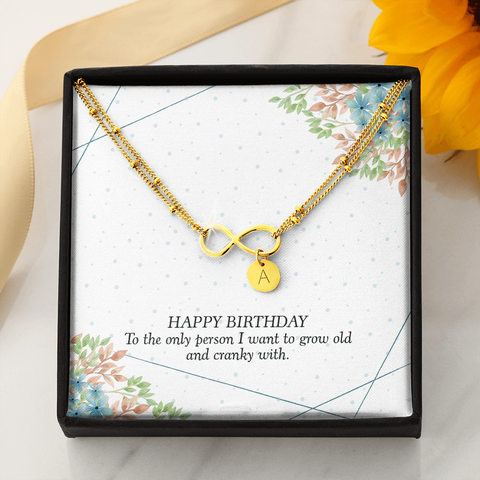 Happy Birthday-Initial Infinity Bracelet - Custom Heart Design