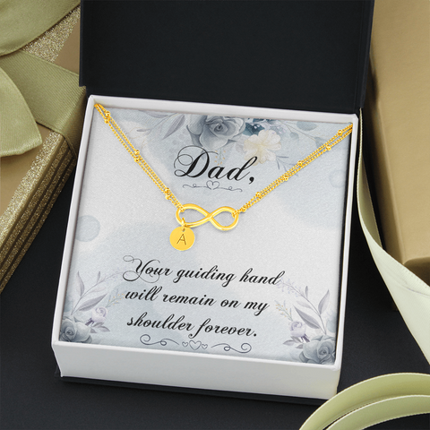 Dad Remembrance, Your guiding hand-Infinity Bracelet - Custom Heart Design