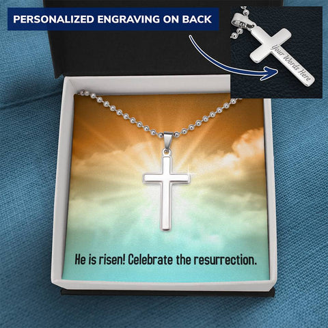 Celebrate the resurrection-Artisan Cross - Custom Heart Design