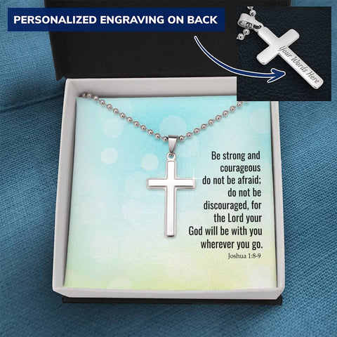 The Lord will be with you-Artisan Cross Necklace - Custom Heart Design
