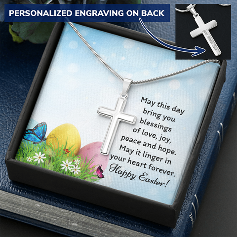 Easter Cross Necklace - Custom Heart Design