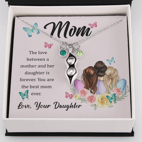 Mom and Daughter love is forever-Pea pod - Custom Heart Design
