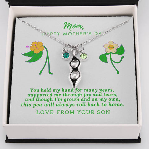 This pea will always roll back to home, From Son - Custom Heart Design