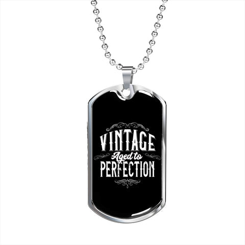 Vintage Aged to Perfection-Tag Necklace - Custom Heart Design