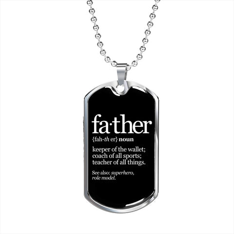 Father Noun-Tag Necklace - Custom Heart Design