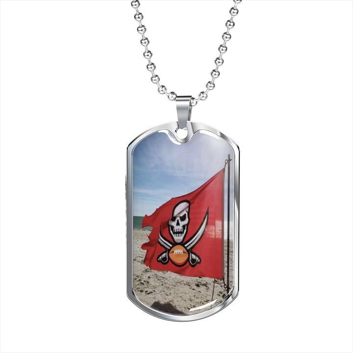 Buccaneer Flag Tag Necklace - Custom Heart Design