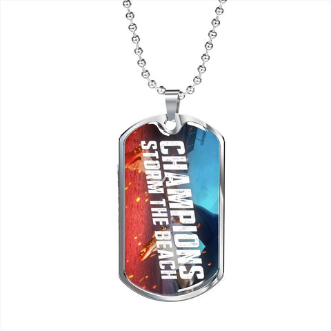 Tag Necklace-Champions Storm The Beach - Custom Heart Design