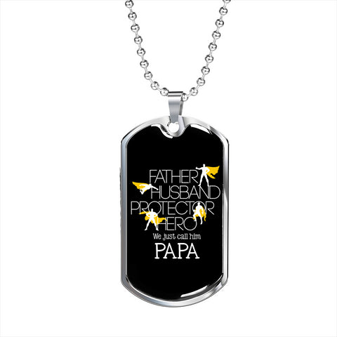 Just call him Papa-Tag Necklace - Custom Heart Design