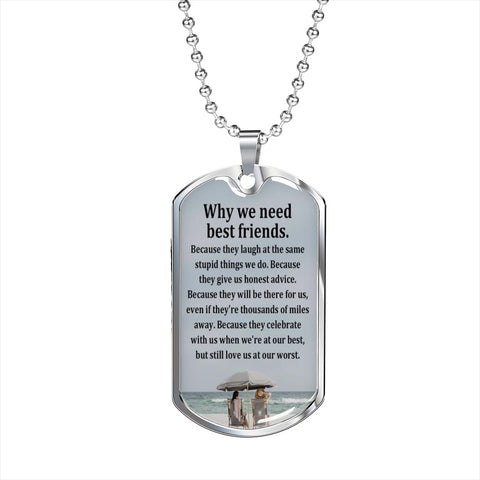 Best Friend Quote-Tag Necklace - Custom Heart Design