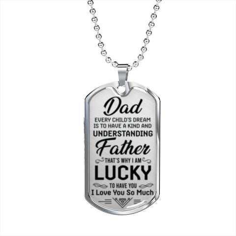 Dream Dad Tag Necklace - Custom Heart Design