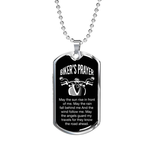 Biker's Prayer-Tag Necklace - Custom Heart Design