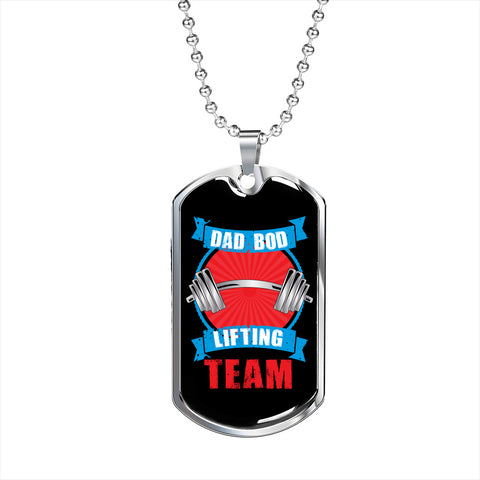 Dad Bod Lifting Team-Tag Necklace - Custom Heart Design