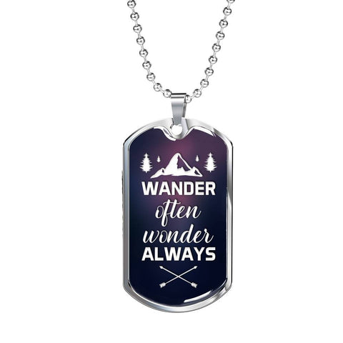 Wander often-Tag Necklace - Custom Heart Design