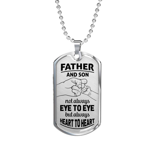 Father and Son-Tag Necklace - Custom Heart Design