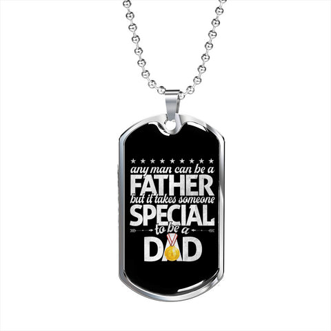 Any man can be a father-Tag Necklace - Custom Heart Design