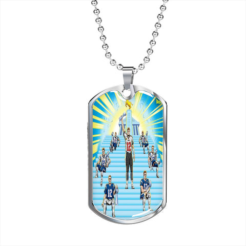 Tag Necklace- Brady 7 Titles - Custom Heart Design