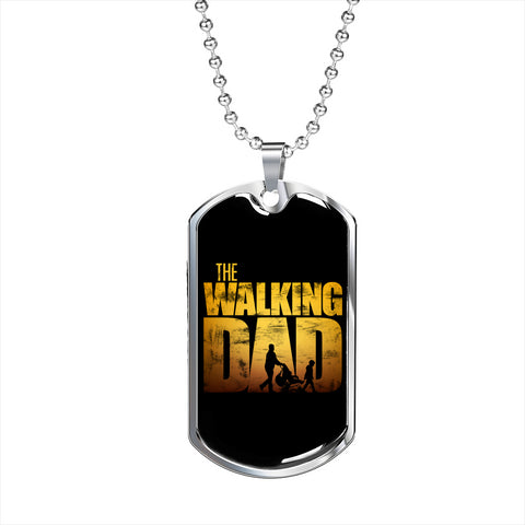 The Walking Dad-Tag Necklace - Custom Heart Design