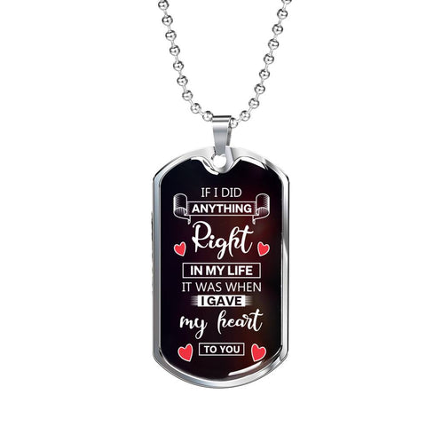I gave my heart to you-Tag Necklace - Custom Heart Design