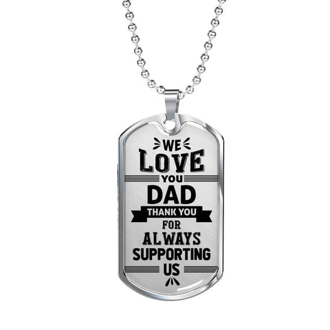 We love you Dad-Tag Necklace - Custom Heart Design