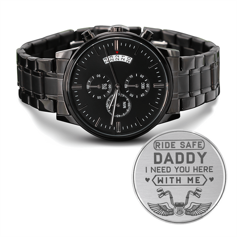 Watch-For Biker Dad, Motorcycle Dad - Custom Heart Design