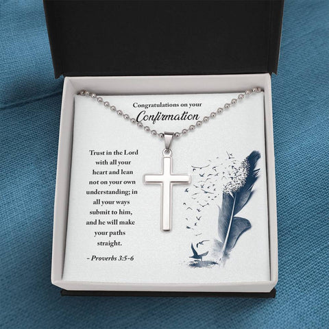 Trust in the Lord-Cross Necklace - Custom Heart Design