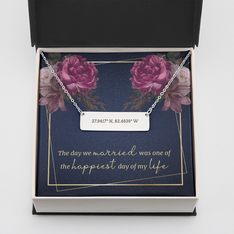 The day we married-Roman Numeral Necklace - Custom Heart Design