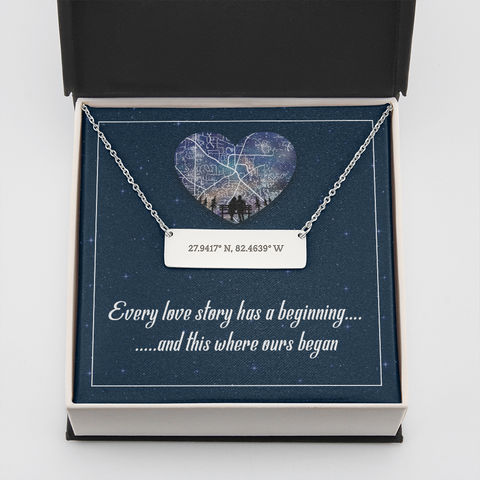 Every love story has a beginning--Coordinate Necklace - Custom Heart Design