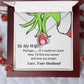 Wife Heart Necklace-Grinch Message Card - Custom Heart Design