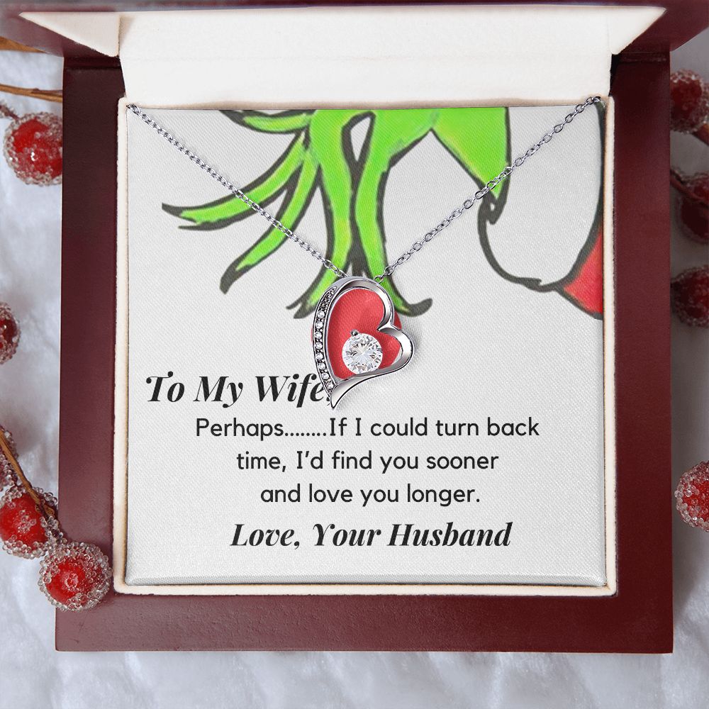 Wife Heart Necklace-Grinch Message Card - Custom Heart Design
