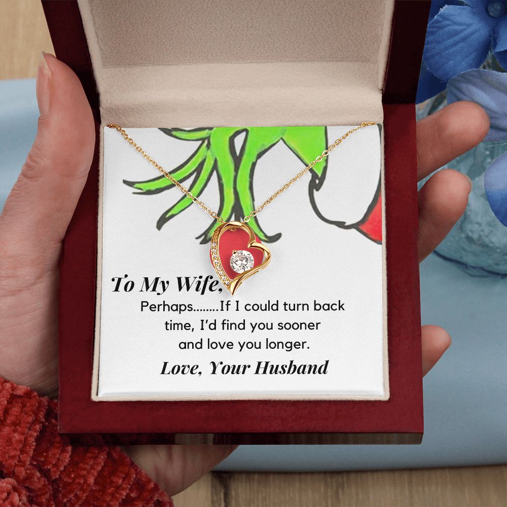 Wife Heart Necklace-Grinch Message Card - Custom Heart Design