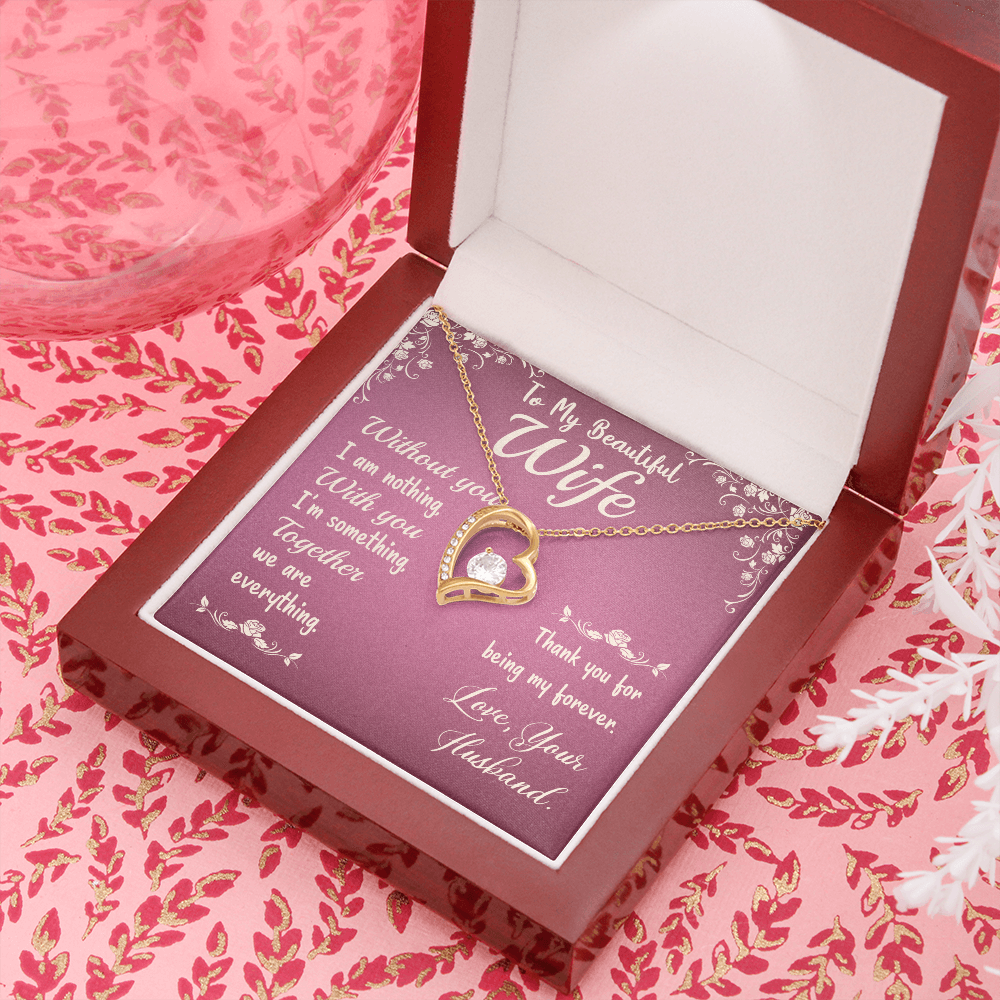 Wife Heart Necklace, Floating Heart Necklace, Beautiful Wife Necklace-Together we're everything | Custom Heart Design