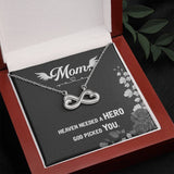 Mom Remembrance, Heaven needed a hero-Infinity Heart Necklace - Custom Heart Design