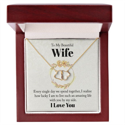 Wife Gold Necklace, Heart Necklace for Wife-Love you now | Custom Heart Design