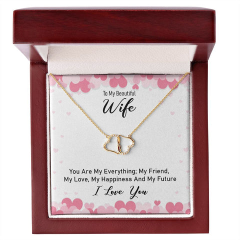 Wife Gold Necklace, Heart Necklace for Wife, Gold Pendant-You're my everything | Custom Heart Desig