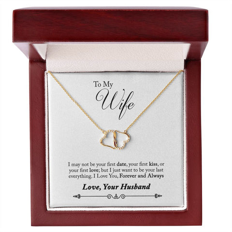 Wife Gold Necklace, Heart Necklace for Wife, Gold Pendant-Your last everything | Custom Heart Design