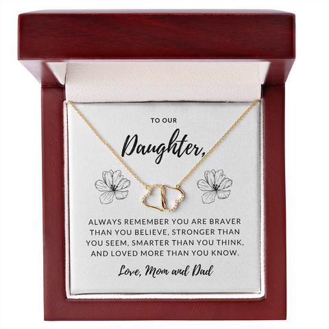 To Our Daughter-Everlasting Love Gold Heart Necklace--Custom Heart Design