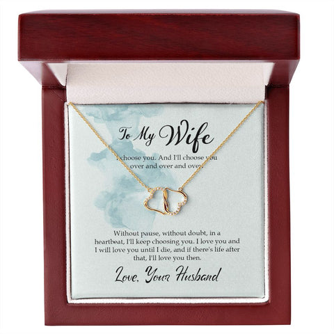Wife Gold Necklace, Heart Necklace for Wife, Gold Pendant-I love the ways | Custom Heart Design