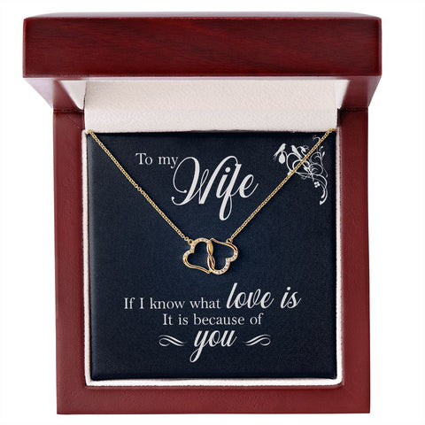 Wife Gold Necklace, Heart Necklace for Wife-I know what love is | Custom Heart Design