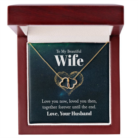 Wife Gold Necklace, Heart Necklace for Wife-Love you now | Custom Heart Design