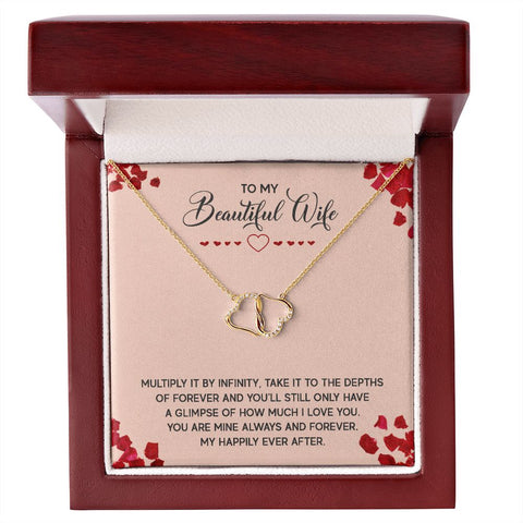 Wife Gold Necklace, Heart Necklace for Wife-Multiply by infinity | Custom Heart Design